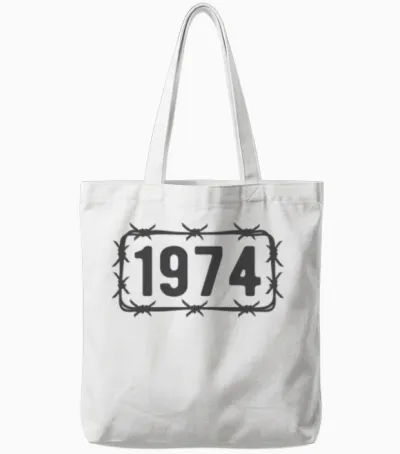 Birthday Vintage 1974 Barbed Wire Tote Bags - White