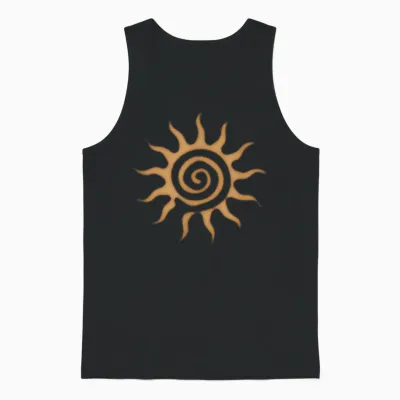 Spiral Sun Fairy Grunge Hippie Goblin Vintage Graphic Unisex Tank Top - Black