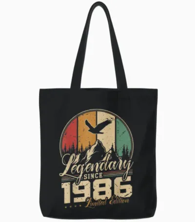 Légendaire Depuis 1986 Anniversaire 40 Ans Hommes Femmes Tote Bags - Black