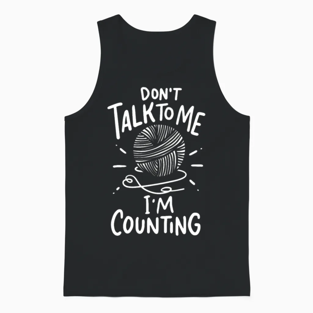 Crochet Crocheting Crafting & Sewing Gift Unisex Tank Top in Black