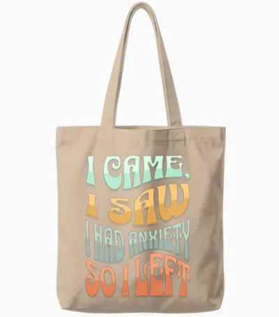 Funny Anxiety Tote Bags - Natural