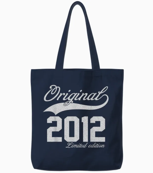 14 Years Vintage Original 2012 Limited Edition 14th Birthday Tote Bags in Navy