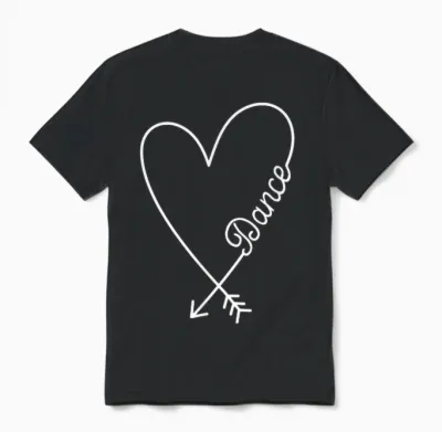Dance Cute Graphic Heart Love Unisex T-Shirt - Black