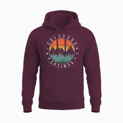 Colorado Springs Flag Shirt, Colorado Springs Unisex Hoodie - Maroon
