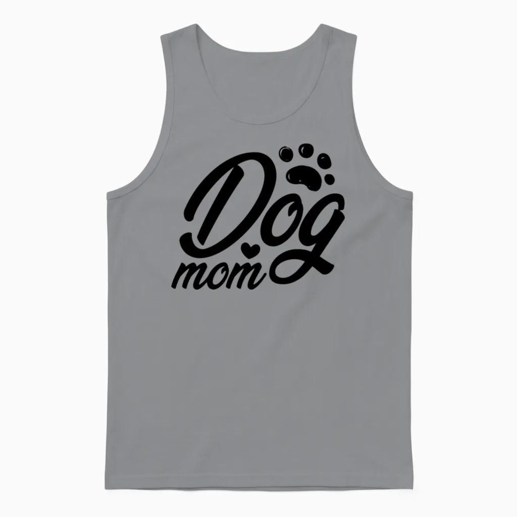 Dog Mom Unisex Tank Top in Sport Grey