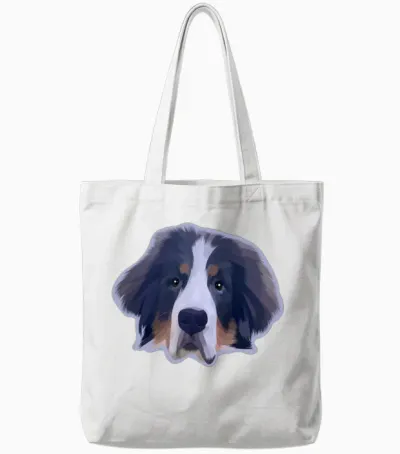 Dog Blue Tote Bags - White