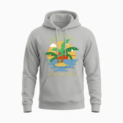 Retro Holiday Florida Beach Unisex Hoodie - Ash
