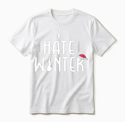 I Hate Winter, I Hate Snow and Cold Unisex T-Shirt - White