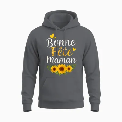 Bonne Fête Maman Tournesols – Cadeau Fête Des Mères Unisex Hoodie - Charcoal