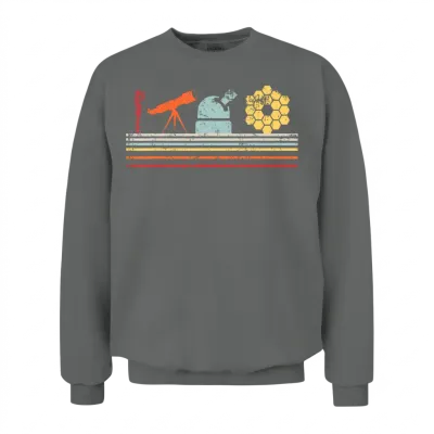 Retro Evolution of Astronomy Telescopes James Webb Unisex Sweatshirt - Graphite Heather