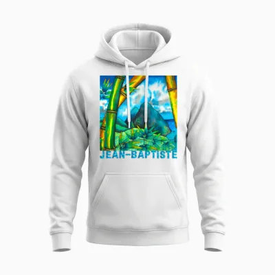 St. Lucia Pitons & Bamboo Unisex Hoodie - White