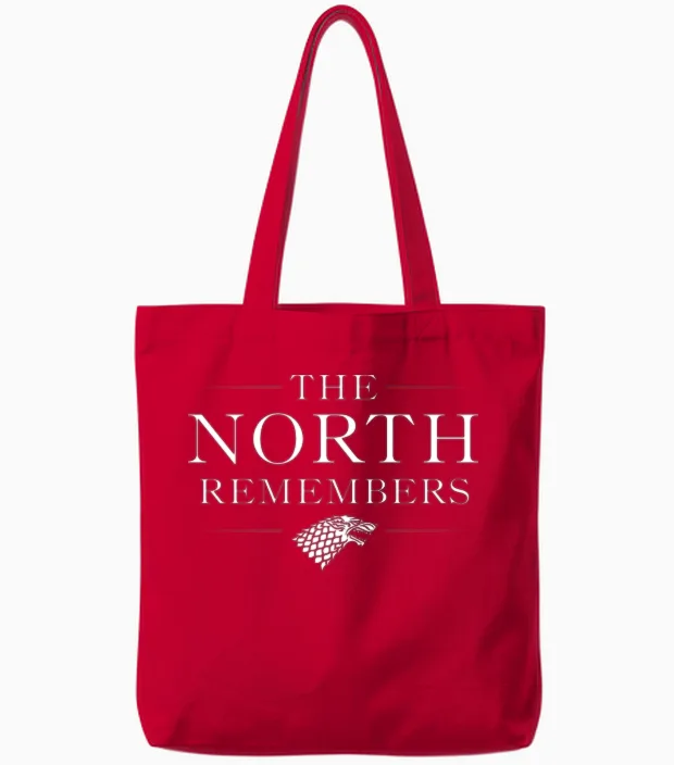Game of Thrones the North Remembers Shadow Wolf Tote Bags in Red