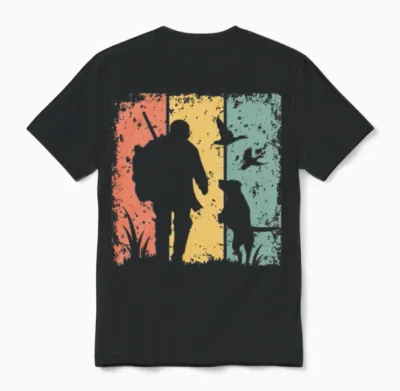 Hunting Retro Unisex T-Shirt - Black