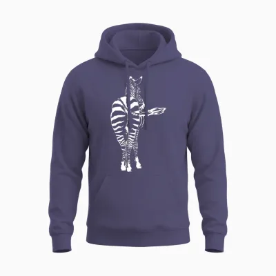 Zebra Butt Afrique Manche Longue Unisex Hoodie - Heather Sport Dark Navy