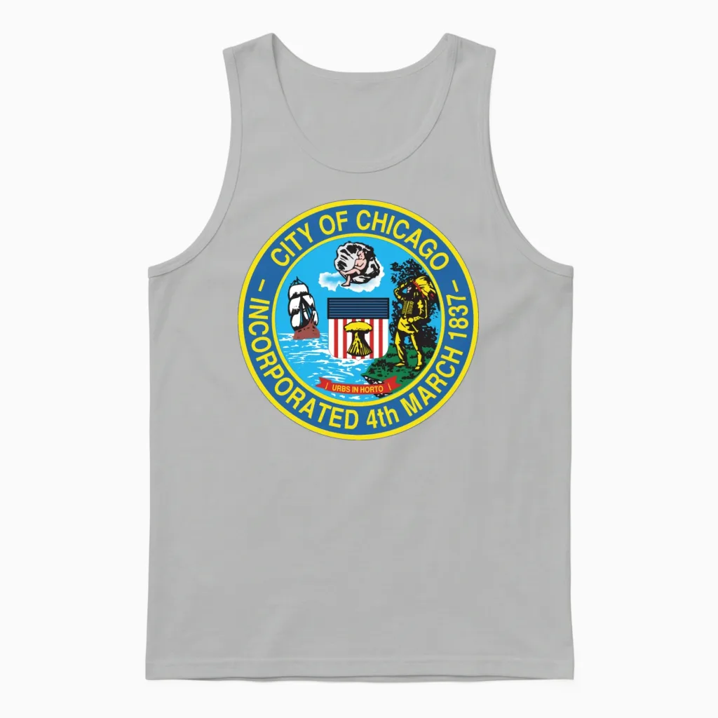 Seal of Chicago, Illinois Unisex Tank Top in Ash