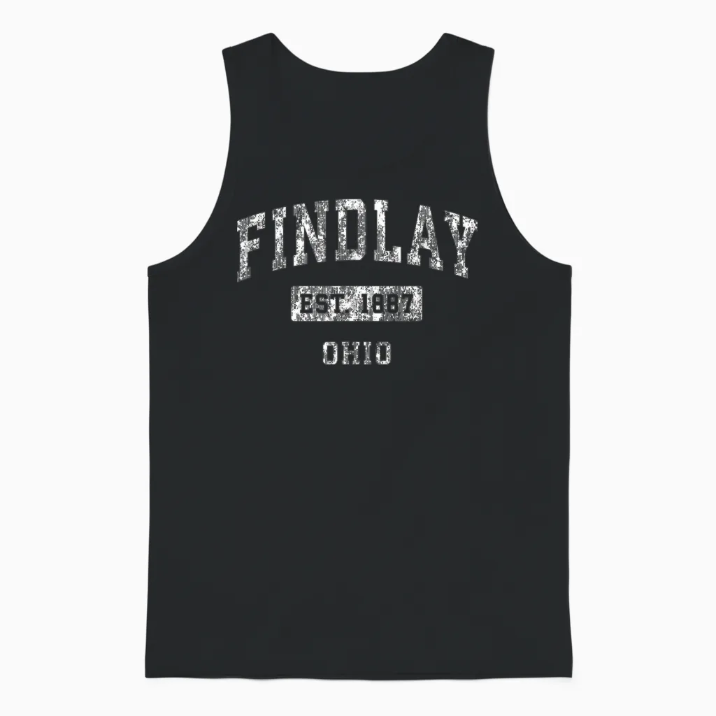Findlay Ohio, Oh, Vintage-Stil, Etabliertes Sportdesign Unisex Tank Top in Black