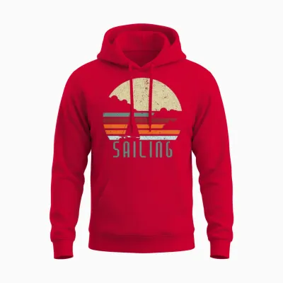 Sailing Retro Unisex Hoodie - Red