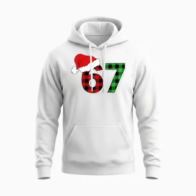 67 Meme Christmas Six Seven Xmas Men Women Boys Girls Unisex Hoodie - White