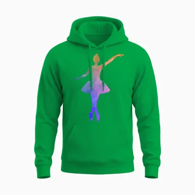 Retro Ballet Ballerina Unisex Hoodie - Irish Green