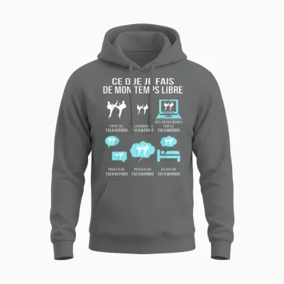 What I Do from My Free Time Taekwondo Humor Gift Unisex Hoodie - Graphite Heather