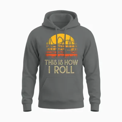 Roller Coaster Retro Design Unisex Hoodie - Graphite Heather