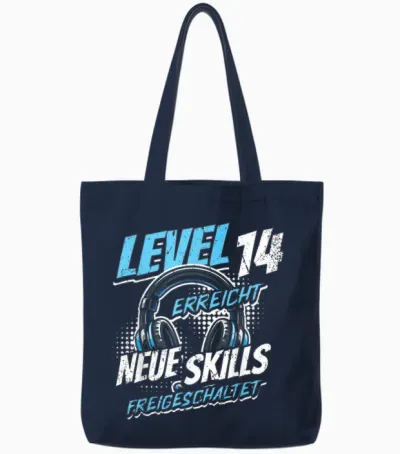 14. Geburtstag Jungen Video Gamer Level 14 Erreicht Junge Tote Bags - Navy