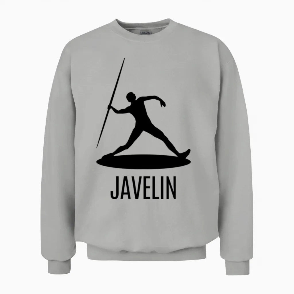 Javelin the Apex of Precision and Power Unisex Sweatshirt in Ash