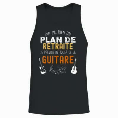 Plan De Retraite Guitare Humour Musique Pot Départ Collègue Unisex Tank Top - Black