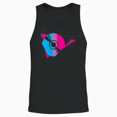 Retro 90s Compact Disc Unisex Tank Top - Black
