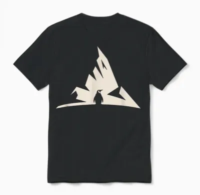 Nihilist Penguin Meme Mountain Ice Existential Unisex T-Shirt - Black