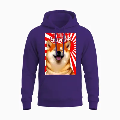 Just Smile Shiba Graphic Unisex Hoodie - Purple