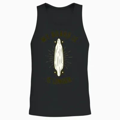 Longboard Retro Skater Skateboard Unisex Tank Top - Black