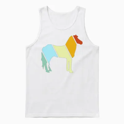 Horse Retro Unisex Tank Top - White