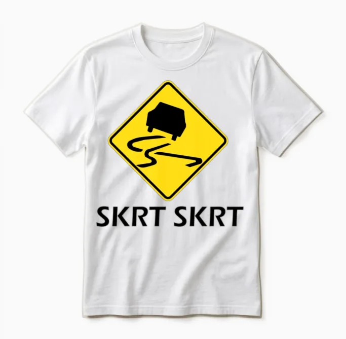 Skrt Skrt Classic Australian Road Unisex T-Shirt in White