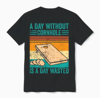 Funny Cornhole Retro Unisex T-Shirt - Black