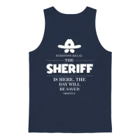 Sheriff Everyone Relax the Sheriff Is Here Unisex Tank Top - Navy – 1