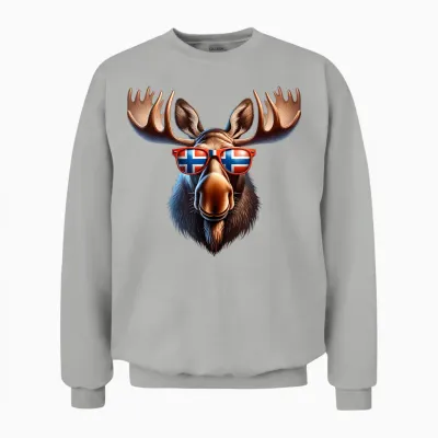 Norwegen-Elch, Lustiges Touristen-Reise-Souvenir Unisex Sweatshirt - Ash