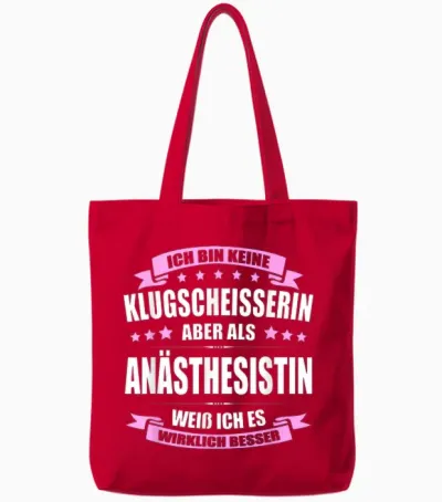 Ich Bin Keine Klugscheisserin Anästhesistin Anästhesie Tote Bags - Red