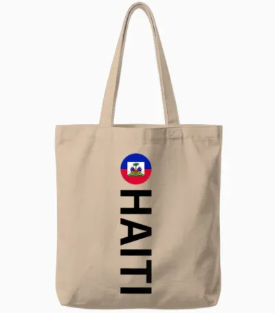 Drapeau Haïti Vertical Tote Bags - Natural