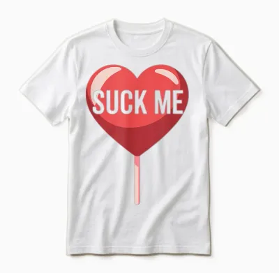 Suck Me Valentine T-Shirt, Black, S Unisex T-Shirt - White