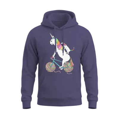 Cat Unicorn and Unicorn Cat Who Is Riding a Bike Unisex Hoodie - Heather Sport Dark Navy