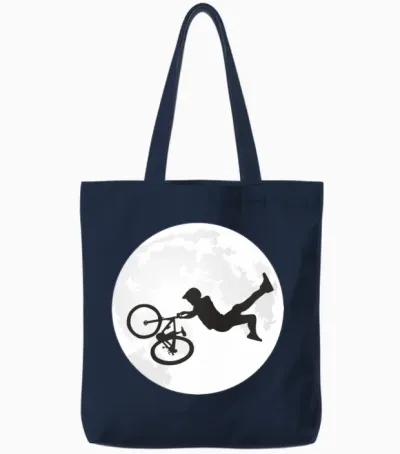 Bike Jump to the Moon - Mountain Bike Tote Bags - Navy