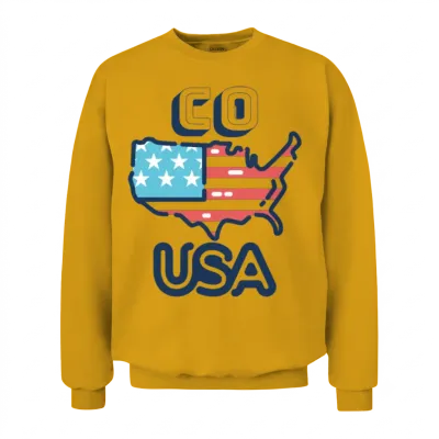 Co, Usa, Colorado Unisex Sweatshirt - Gold