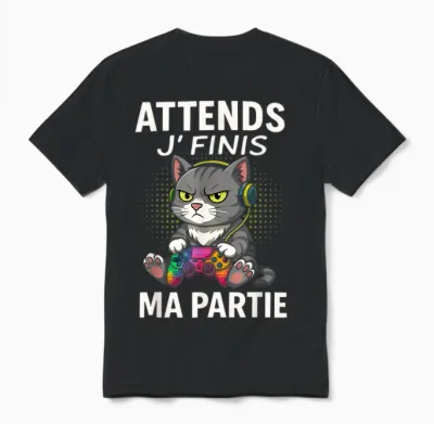 Wait I'm Finishing My Party Geek Video Games Chat Gamer Unisex T-Shirt - Black