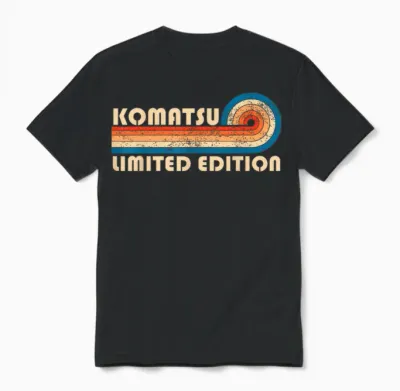 Komatsu Retro 70s 80s Sunset Stripe Unisex T-Shirt - Black
