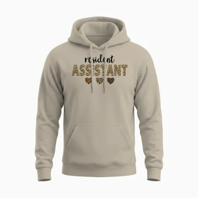 Resident Assistant Squad Funny Assistant Leopard Unisex Hoodie - Sand