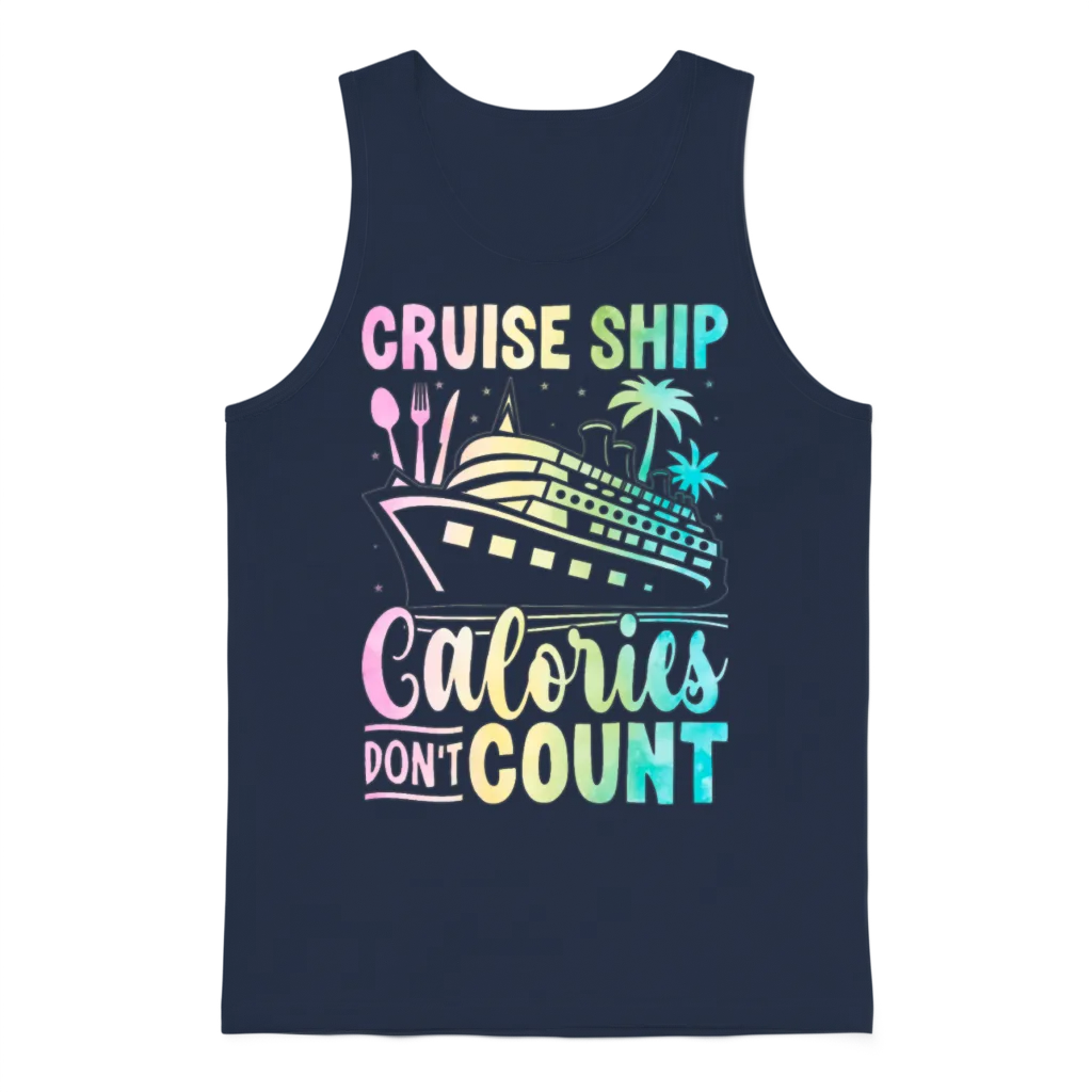 Cruise Ship Calories Don T Count Matching Cruise Unisex Tank Top - Navy