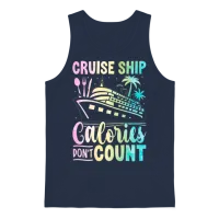 Cruise Ship Calories Don T Count Matching Cruise Unisex Tank Top - Navy – 1