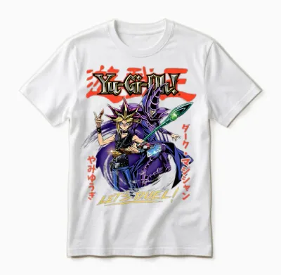 Yu-Gi-Oh! Duel Monsters Yugi and Dark Magician Duel Anime Unisex T-Shirt - White