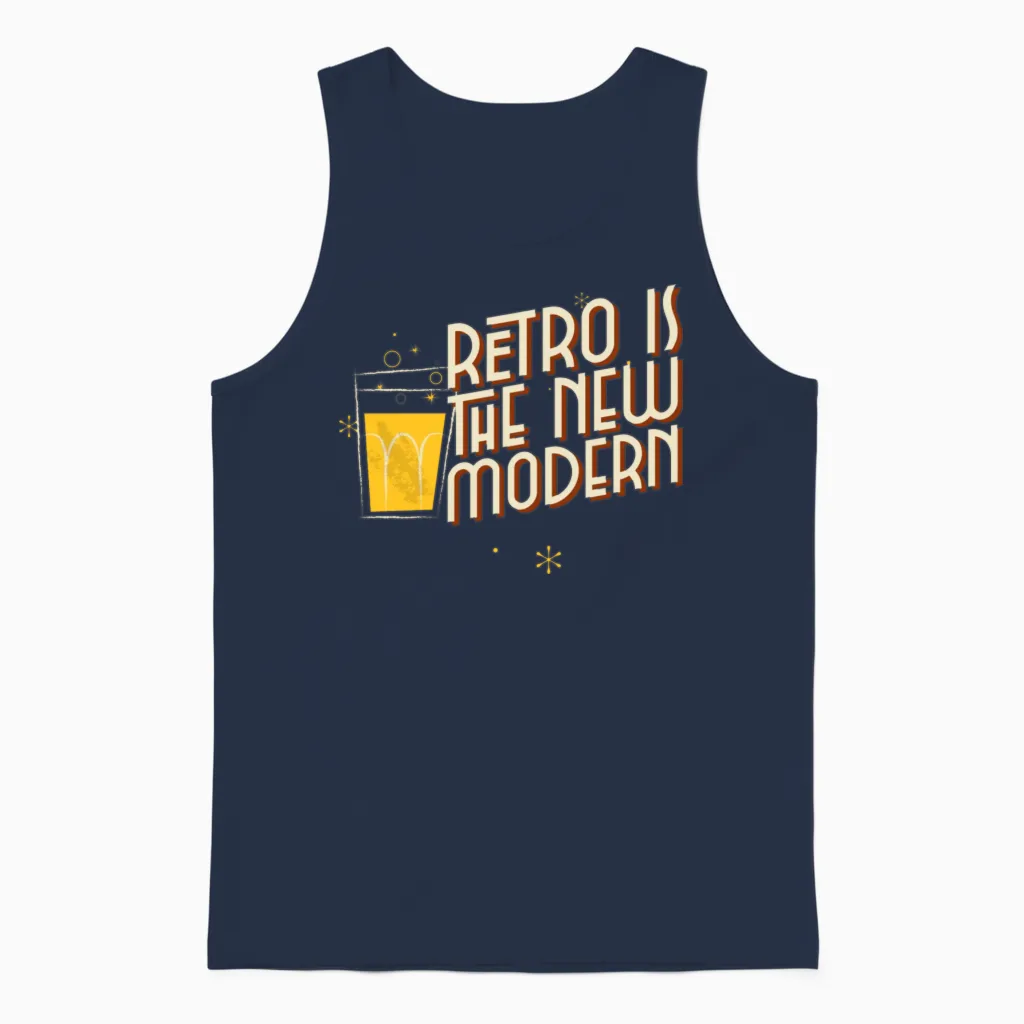 Retro Is the New Modern Unisex Tank Top - Navy